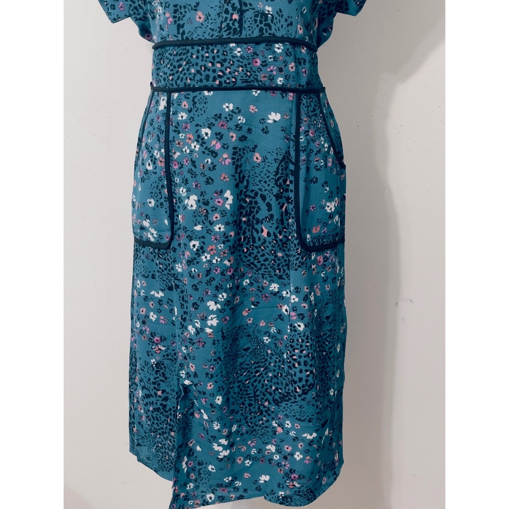 Monteau Teal Floral Midi Dress - Picture 3 of 7